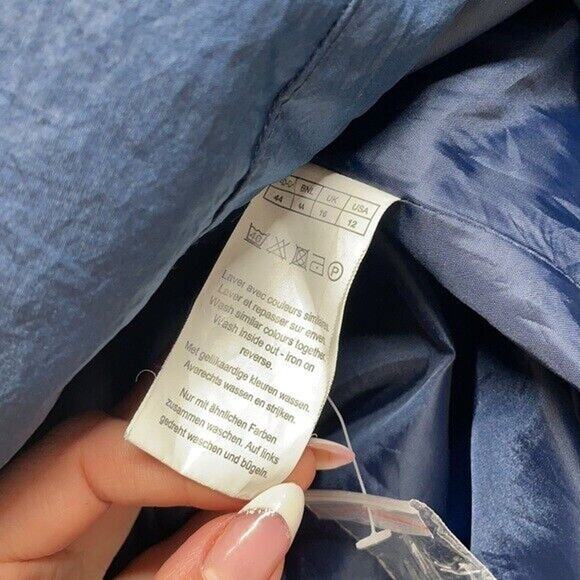 Vintage Damart Women's Blue Long Sleeve Full Zip Hooded Parka Jacket Size 12 - Picture 9 of 9